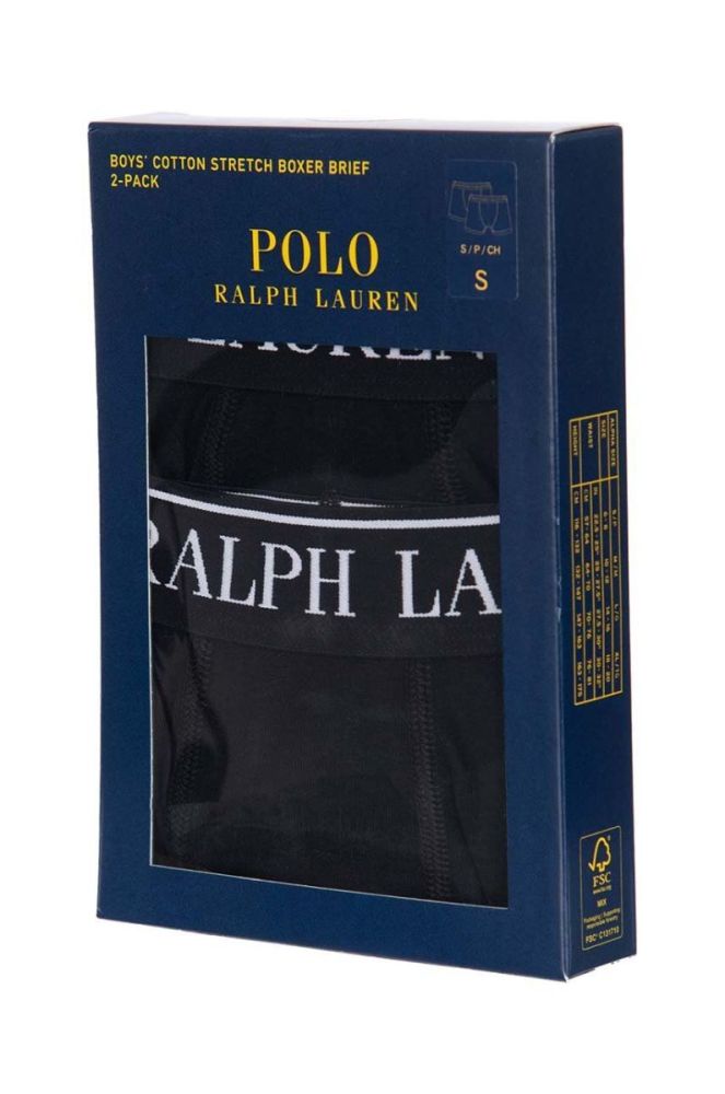 Дитячі боксери Polo Ralph Lauren 2-pack колір чорний фото 4