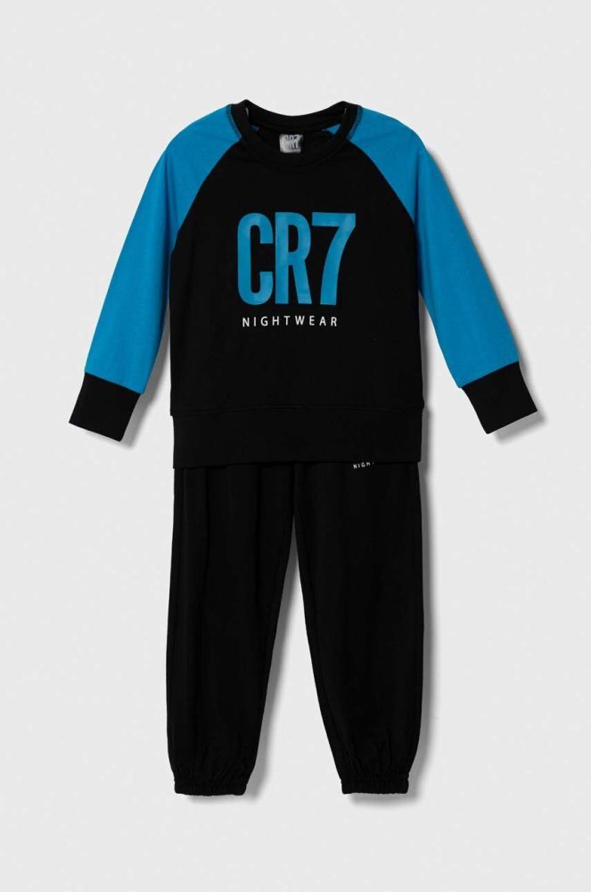 Дитяча бавовняна піжама CR7 Cristiano Ronaldo колір чорний візерунок