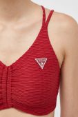 Спортивний бюстгальтер Guess колір червоний однотонний