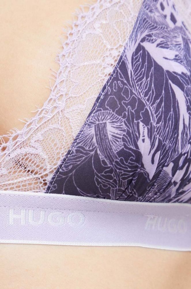 Бюстгальтер HUGO колір фіолетовий візерунок фото 4