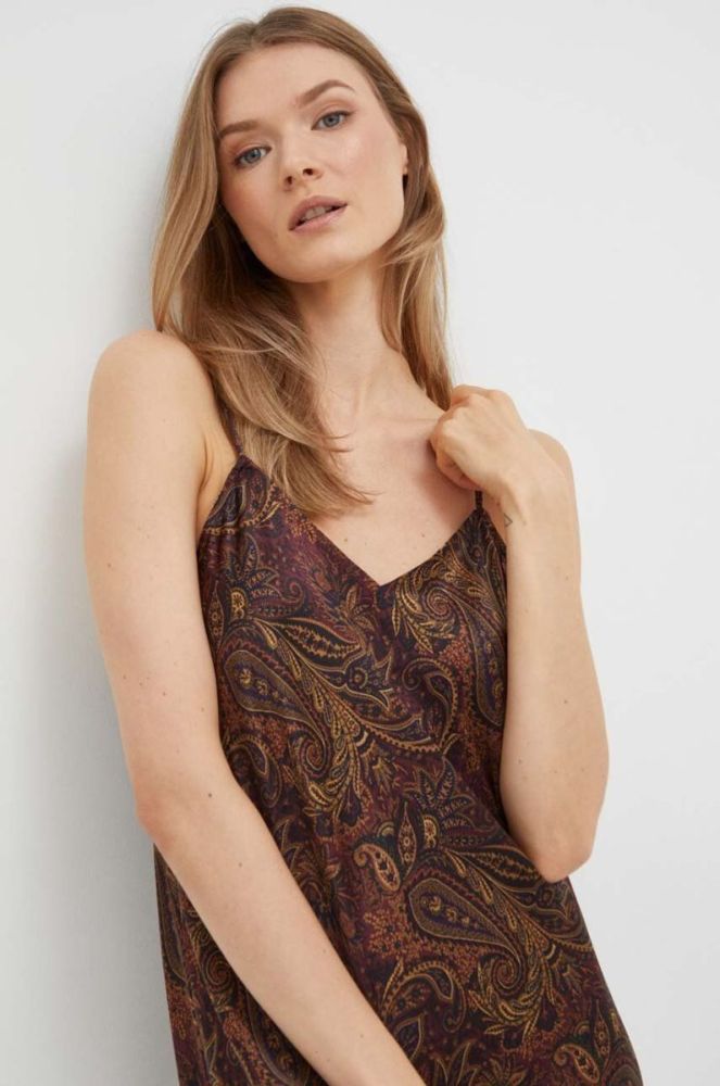 Нічна сорочка Lauren Ralph Lauren жіноча колір бордовий фото 2
