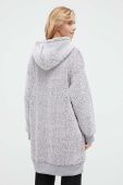 Кофта лаунж Dkny колір сірий з капюшоном однотонна
