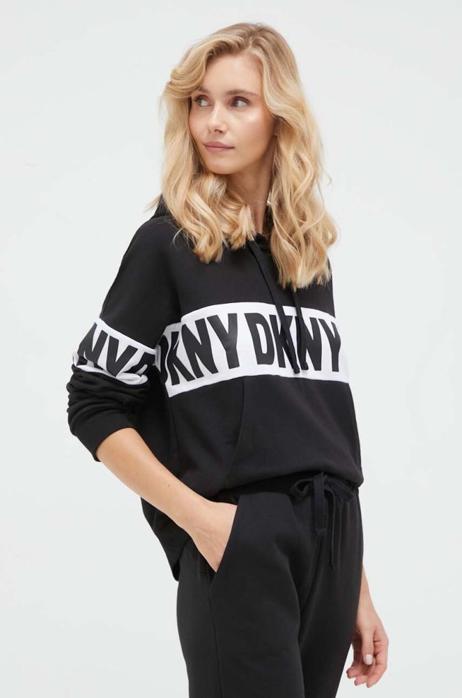 Піжамна кофта Dkny жіноча колір чорний