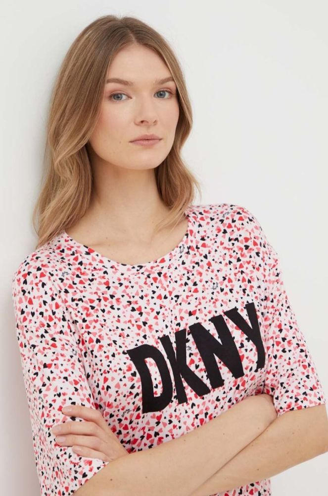 Нічна сорочка Dkny жіноча колір рожевий фото 4