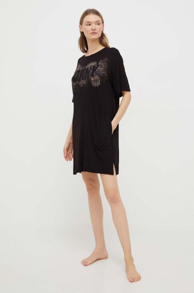 Нічна сорочка Dkny жіноча колір чорний (3624596) фото 2