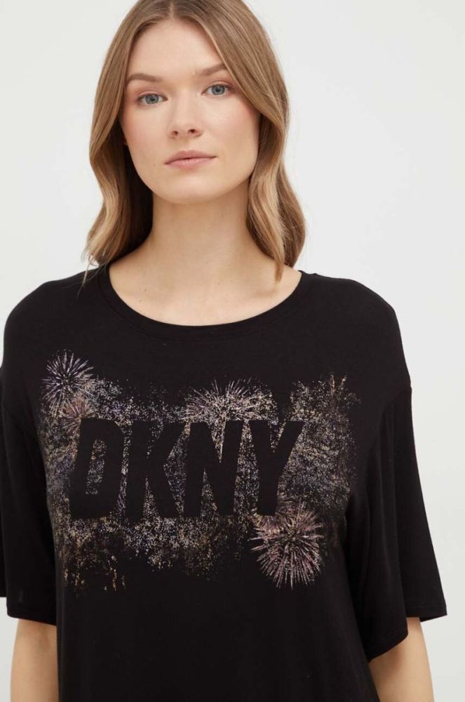 Нічна сорочка Dkny жіноча колір чорний (3624596) фото 4