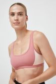 Спортивний бюстгальтер Roxy Heart Into It Colorblock колір рожевий візерунок
