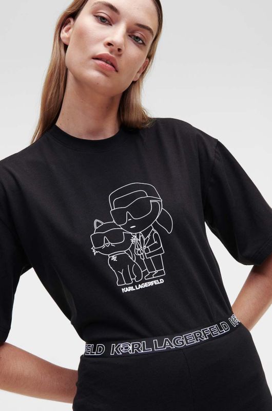 Піжама Karl Lagerfeld жіноча колір чорний