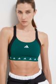 Спортивний бюстгальтер adidas Performance Powerimpact Techfit колір зелений візерунок