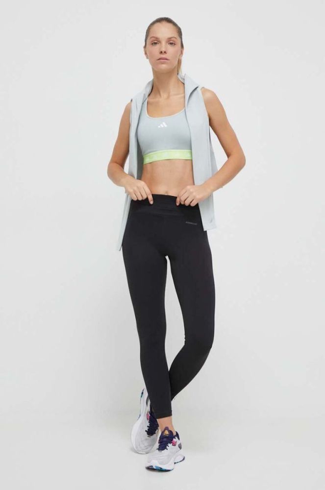 Спортивний бюстгальтер adidas Performance Powerreact Techfit колір сірий фото 2