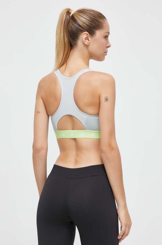 Спортивний бюстгальтер adidas Performance Powerreact Techfit колір сірий фото 3