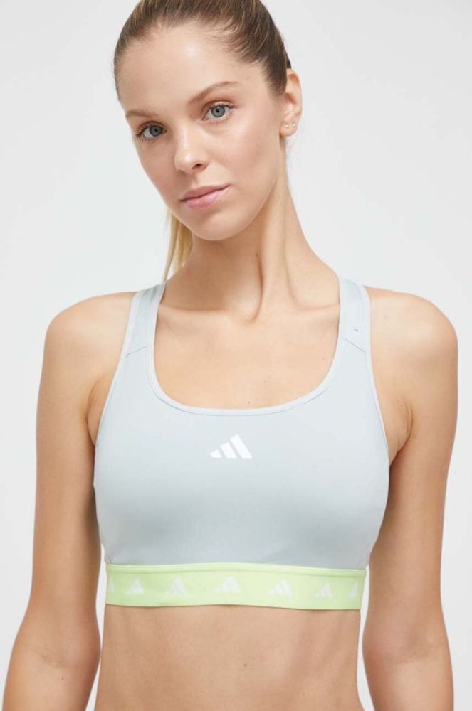 Спортивний бюстгальтер adidas Performance Powerreact Techfit колір сірий фото 4