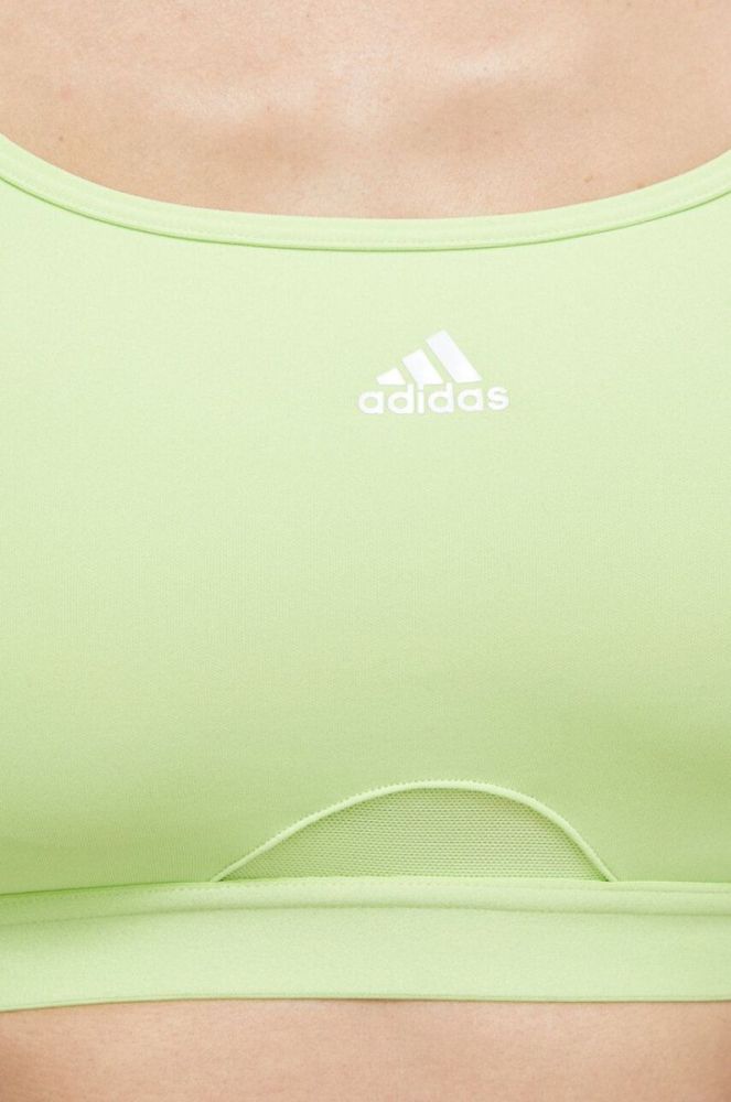 Спортивний бюстгальтер adidas Performance Aeroreact колір зелений однотонний фото 5