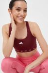 Спортивний бюстгальтер adidas Performance Powerreact колір бордовий Спортивний бюстгальтер adidas Performance Powerreact колір бордовий