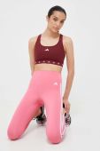 Спортивний бюстгальтер adidas Performance Powerreact колір бордовий Спортивний бюстгальтер adidas Performance Powerreact колір бордовий