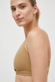 Бюстгальтер для йоги adidas Performance колір бежевий однотонний