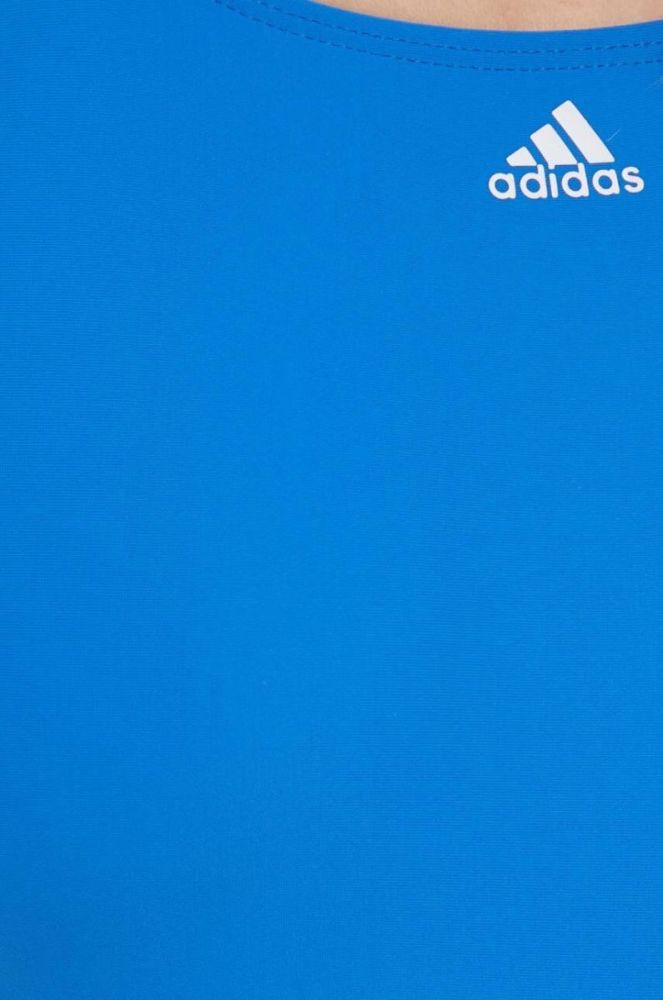 Суцільний купальник adidas Performance Mid 3-Stripes м'яка чашечка колір блакитний фото 5