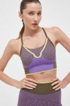 Спортивний бюстгальтер adidas by Stella McCartney колір фіолетовий візерунок Спортивний бюстгальтер adidas by Stella McCartney колір фіолетовий візерунок