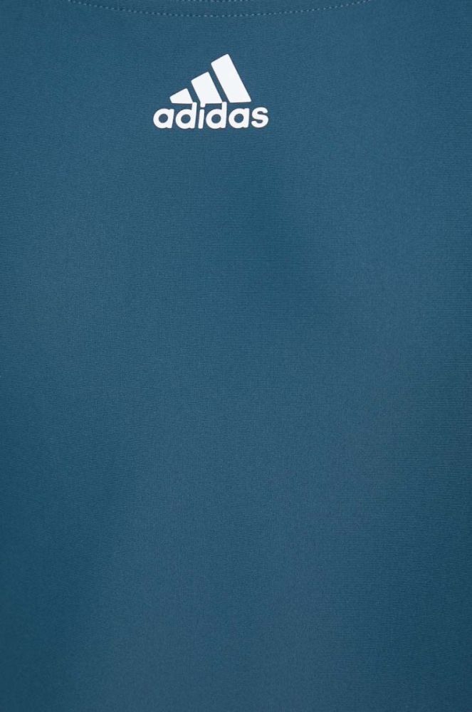 Суцільний купальник adidas Performance 3-Stripes м'яка чашечка колір блакитний (3318411) фото 4