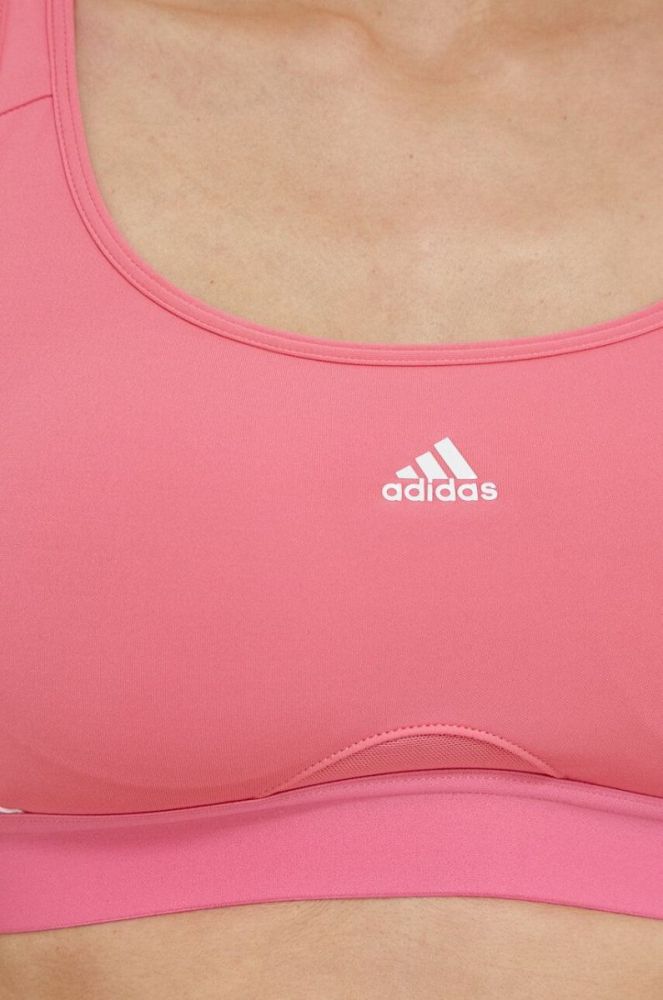 Спортивний бюстгальтер adidas Performance Powerreact колір рожевий фото 5