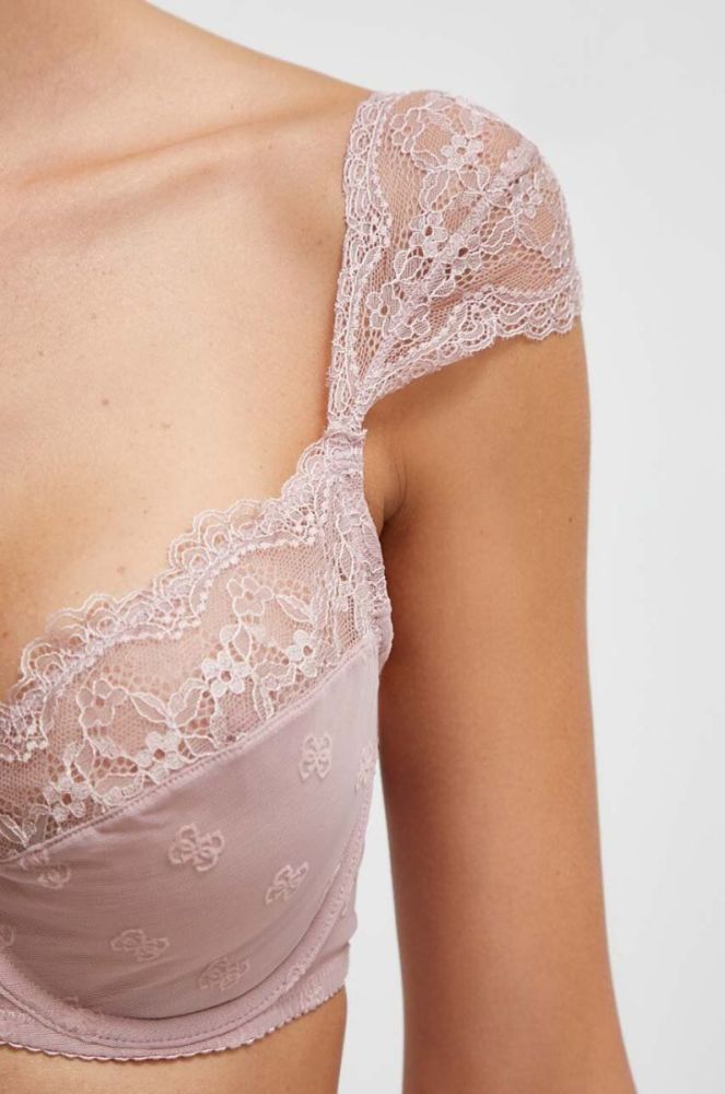 Бюстгальтер Guess колір рожевий мереживо однотонний (3597057) фото 4