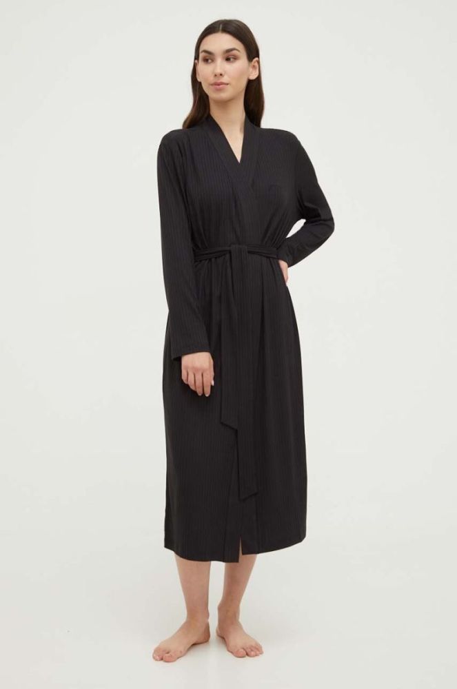 Халат Guess колір чорний фото 2