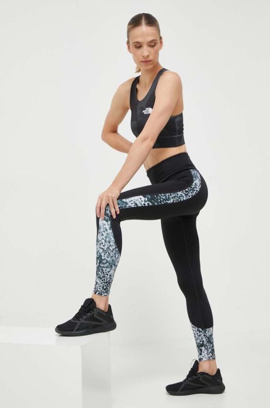 Спортивний бюстгальтер The North Face Flex колір чорний візерунок фото 2