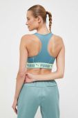 Спортивний бюстгальтер Puma Strong колір бірюзовий однотонний