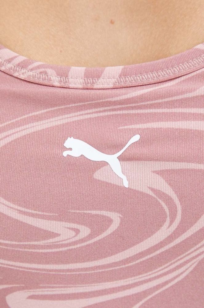 Спортивний бюстгальтер Puma 4Keeps колір рожевий візерунок фото 5