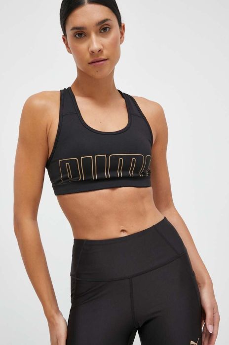 Спортивний бюстгальтер Puma 4Keeps колір чорний візерунок (3472019)