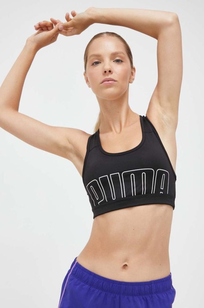 Спортивний бюстгальтер Puma 4Keeps колір чорний візерунок (3472217) фото 4