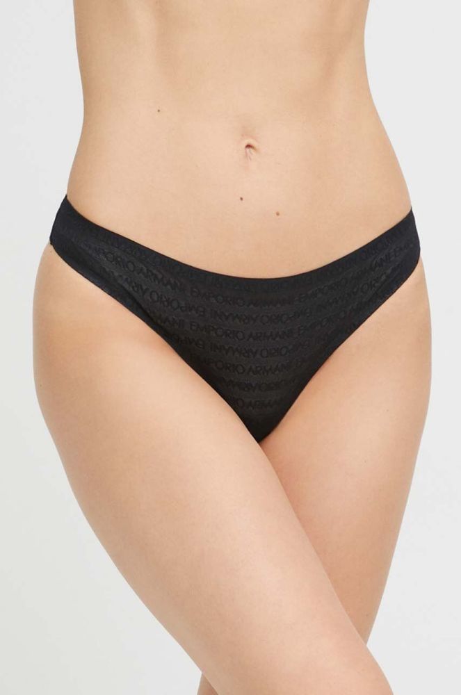 Стринги Emporio Armani Underwear колір чорний прозоре (3324402)
