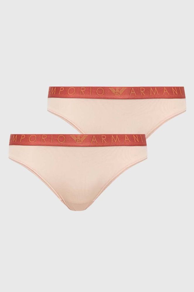 Труси Emporio Armani Underwear 2-pack колір бежевий