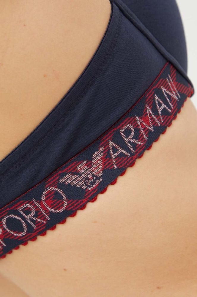 Бюстгальтер Emporio Armani Underwear колір синій візерунок фото 4