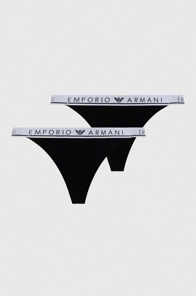 Стринги Emporio Armani Underwear 2-pack колір чорний (3351157)