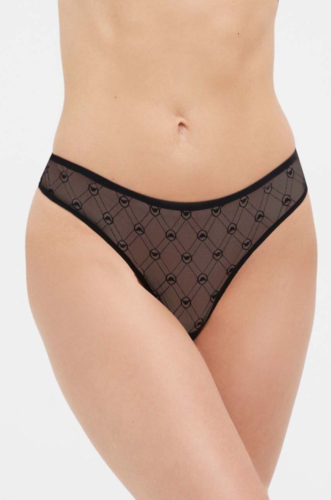 Стринги Emporio Armani Underwear колір чорний прозоре (3469911)
