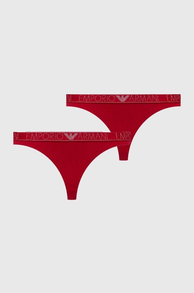 Стринги Emporio Armani Underwear 2-pack колір червоний