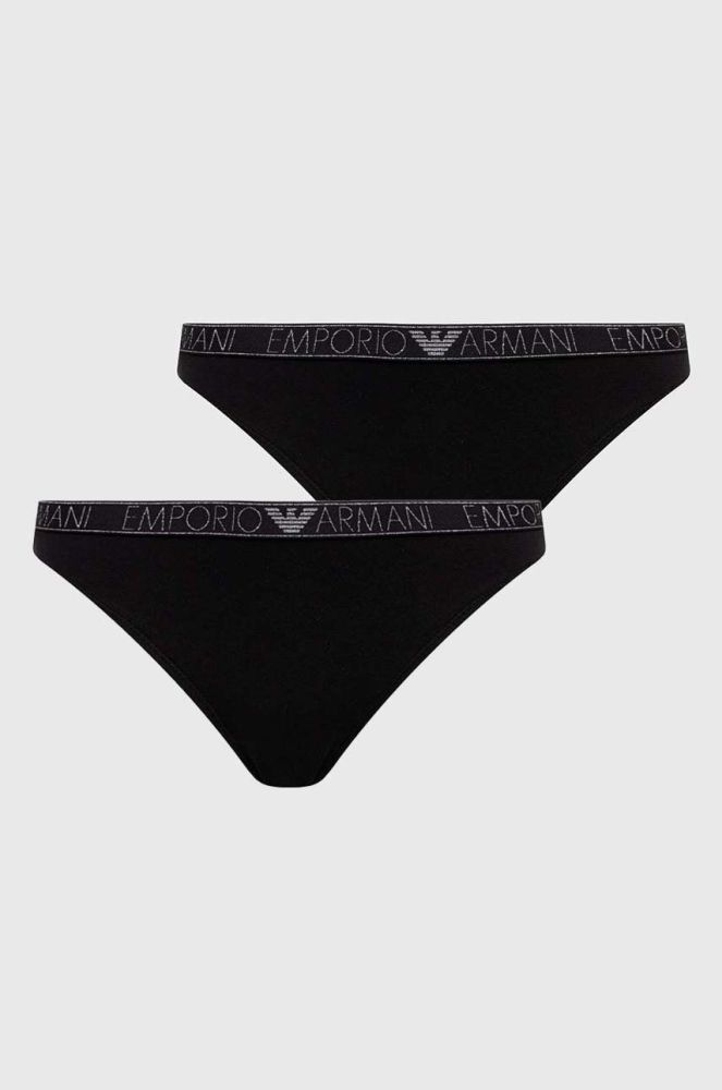 Стринги Emporio Armani Underwear 2-pack колір чорний (3374597)