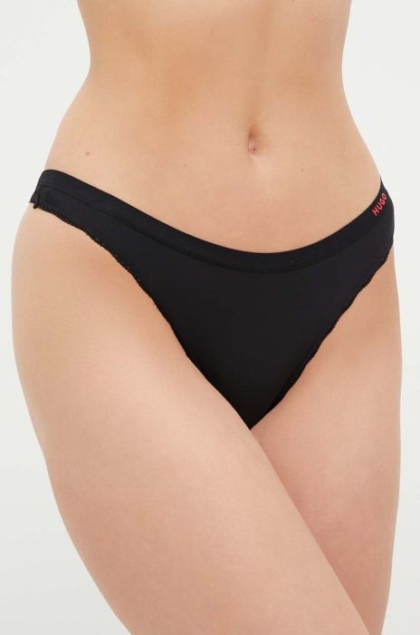 Стринги HUGO 3-pack колір чорний (3484978)