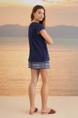 Бавовняна піжамна футболка women'secret Mix & Match колір синій з бавовни 3276558