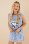 Бавовняна піжама women'secret Snoopy з бавовни 3136931 колір блакитний