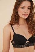 Бюстгальтер women'secret AUTUMN HELANKAS колір чорний мереживо однотонний 5666372.5666376
