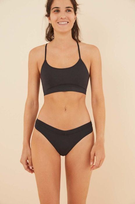 Стринги women'secret SECOND ROUND колір чорний 876749