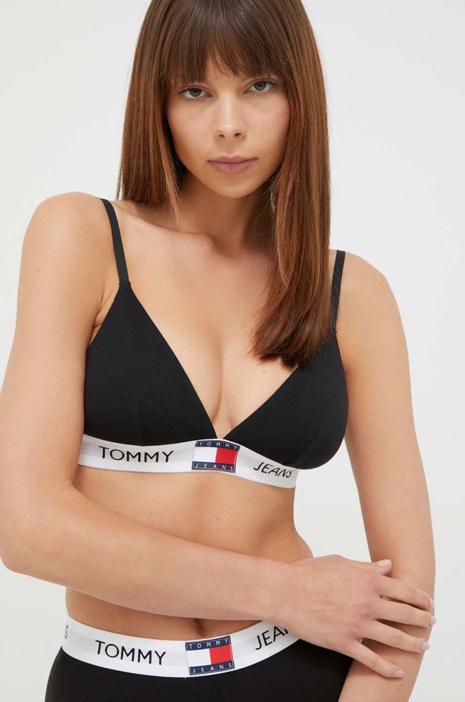 Бюстгальтер Tommy Jeans колір чорний однотонний (3485029)