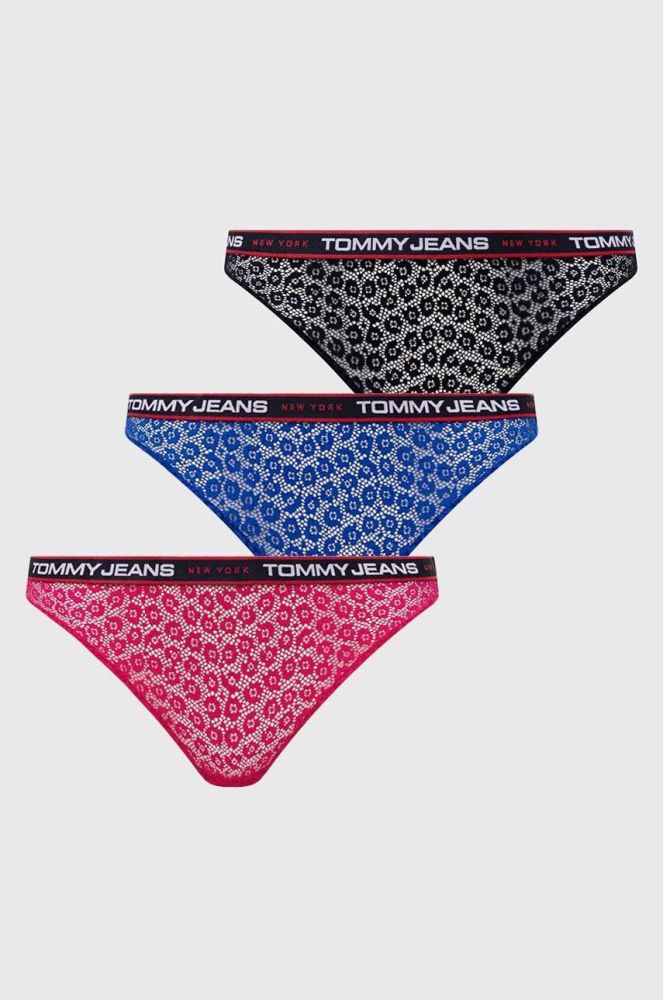 Стринги Tommy Jeans 3-pack колір барвистий (3485149)