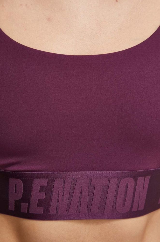 Спортивний бюстгальтер P.E Nation Backcheck колір бордовий однотонний фото 5