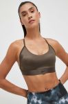 Спортивний бюстгальтер Reebok Lux колір коричневий однотонний Спортивний бюстгальтер Reebok Lux колір коричневий однотонний