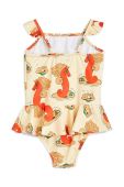 Суцільний дитячий купальник Mini Rodini колір бежевий