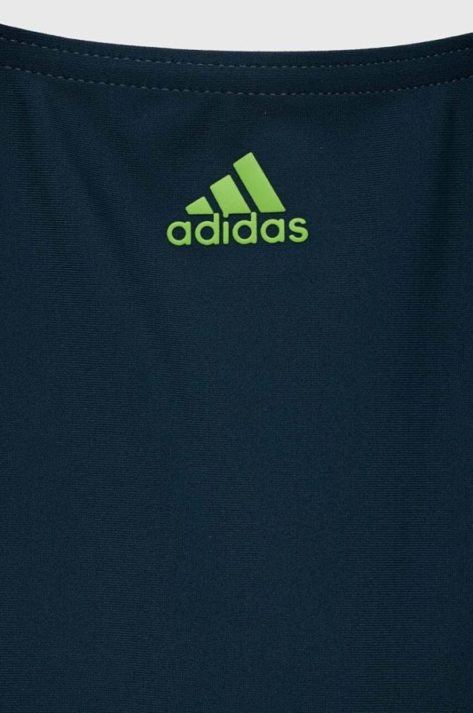 Суцільний дитячий купальник adidas Performance колір зелений фото 3