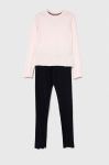 Дитяча піжама Tommy Hilfiger колір рожевий однотонна